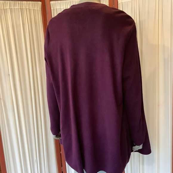 Calvin Klein Women's Knit & Faux Suede Open Cardigan & Matching Shell Purple 2X - Picture 4 of 11